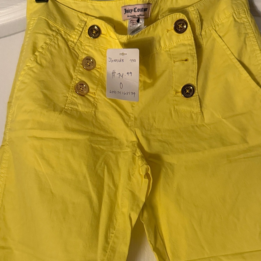 New York & Company Bright Yellow Cropped Pants - Picture 3 of 7